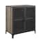 Walker Edison 30" Grey Wash Industrial Mesh Metal Door Accent Cabinet